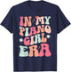 in My Piano Girl Era Groovy Pianist Player Keyboard T-Shirt - T-Shirt | Navy