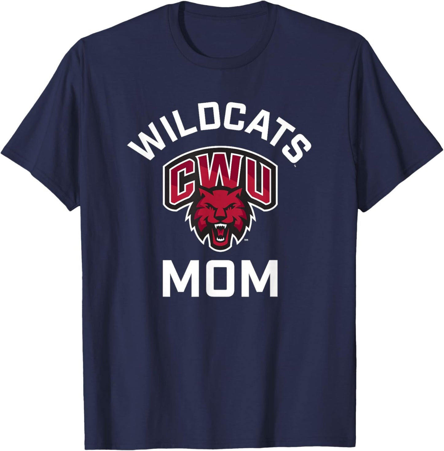Central Washington University Wildcats Arched Mom T-Shirt - T-Shirt | Navy