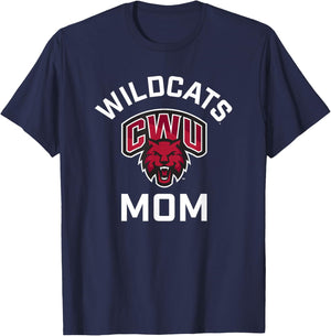 Central Washington University Wildcats Arched Mom T-Shirt - T-Shirt | Navy