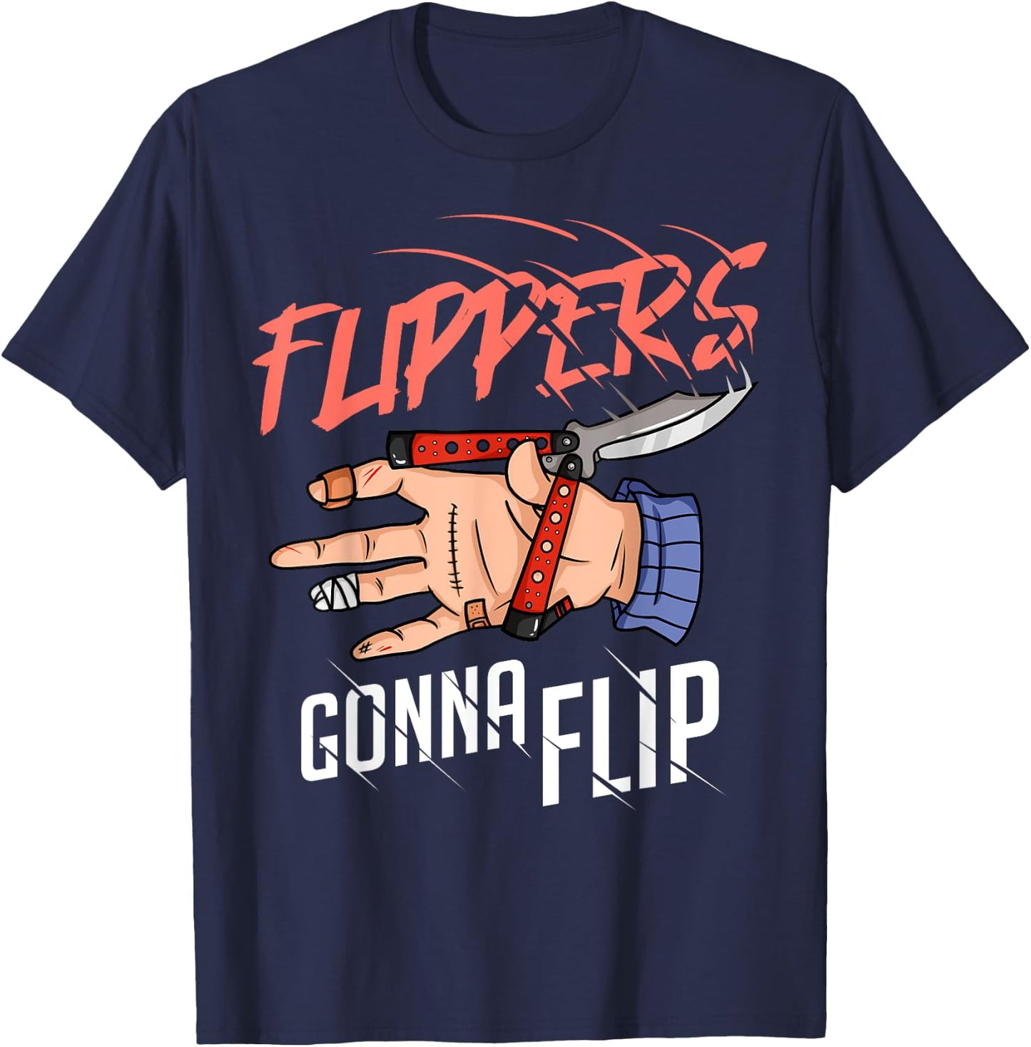 Balisong Flipping Butterfly Knife Training T-Shirt - T-Shirt | Navy