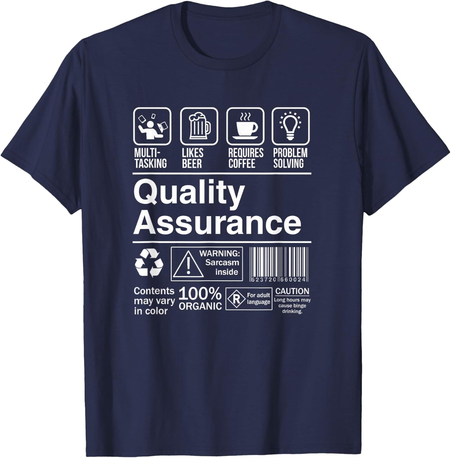 Quality Assurance Gift -Adults Black T-Shirt - T-Shirt | Navy