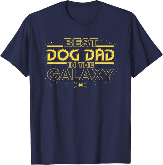 Star Wars Best Dog Dad in the Galaxy Birthday Father’s Day T-Shirt - T-Shirt | Navy