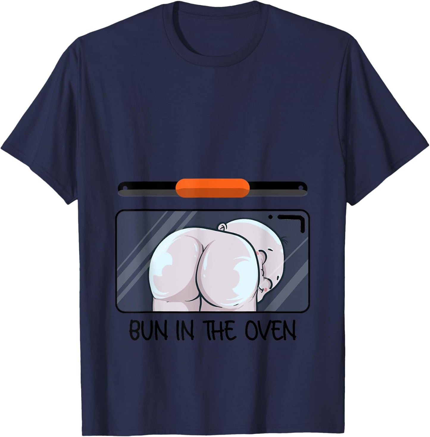 Funny Bun In The Oven Gift | Cute Expecting Pregnant Women T-Shirt - T-Shirt | Navy