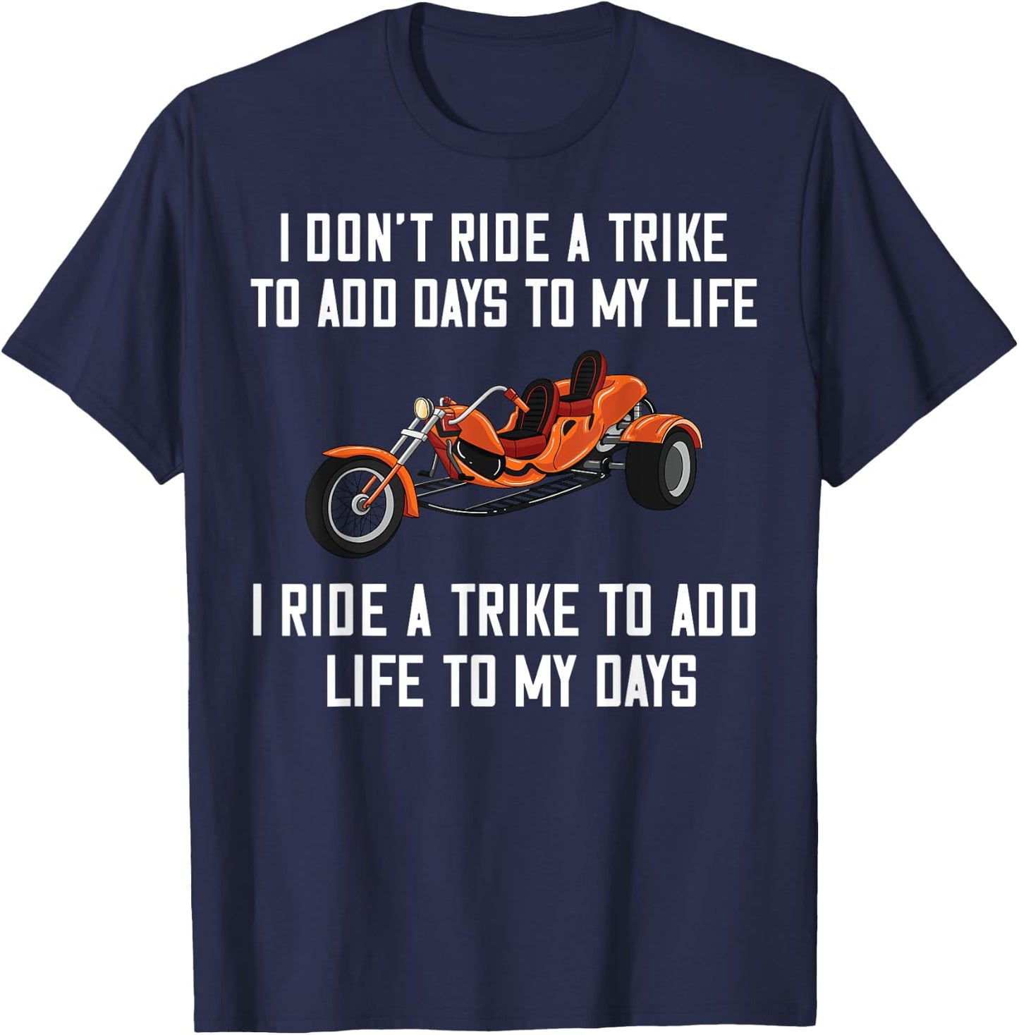Trike Motorcycle Three Wheeler Bike T-Shirt - T-Shirt | Navy