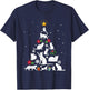 Funny Cat Christmas Tree Women Kids T-Shirt - T-Shirt | Navy