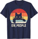 Vintage Retro Ew, People Black Cat T-Shirt - T-Shirt | Navy