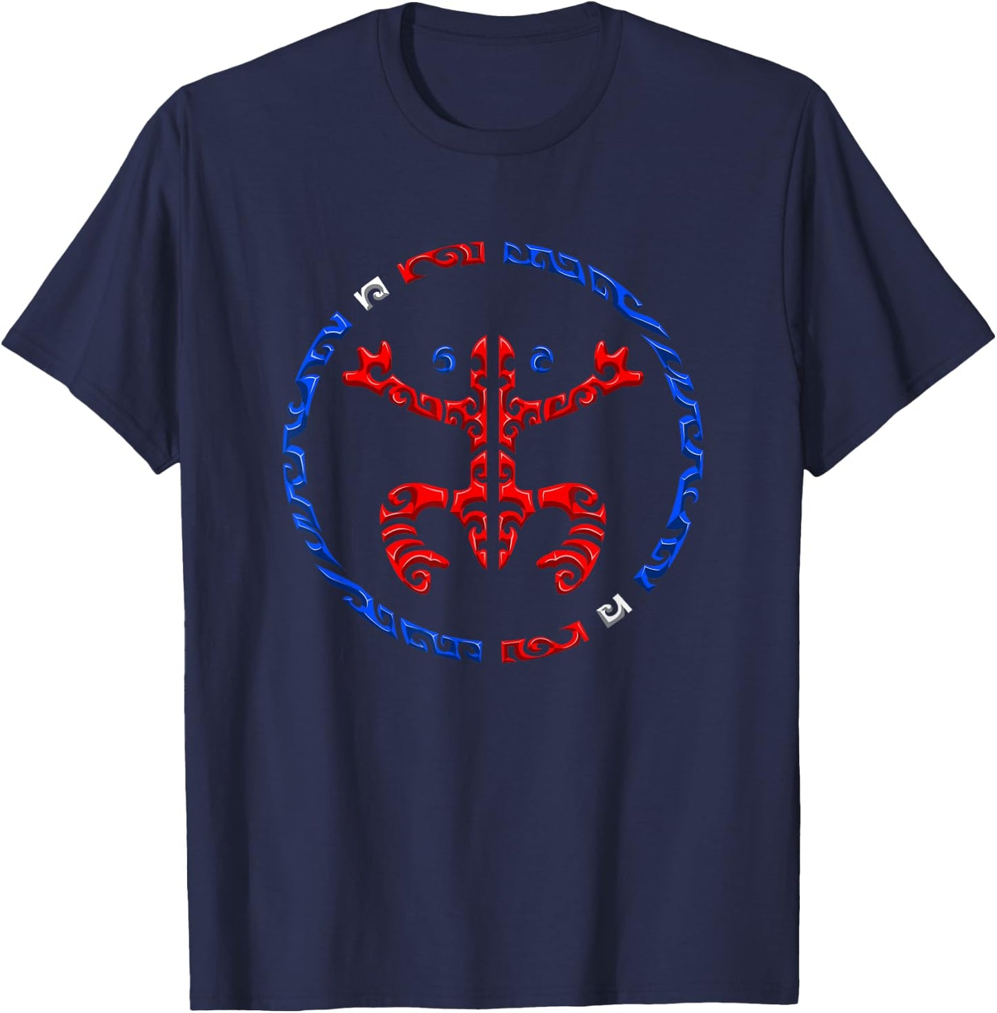 Puerto Rico Coqui Frog Taino - Boricua Tribal Style T-Shirt - T-Shirt | Navy