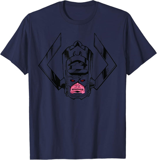 Marvel Fantastic Four Galactus Big Face Outline T-Shirt - T-Shirt | Navy