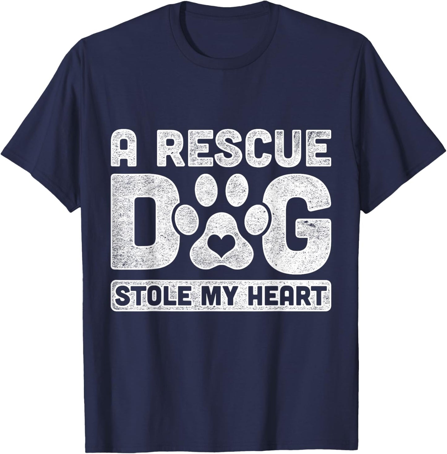 A Rescue Dog Stole My Heart Rescued T-Shirt - T-Shirt | Navy