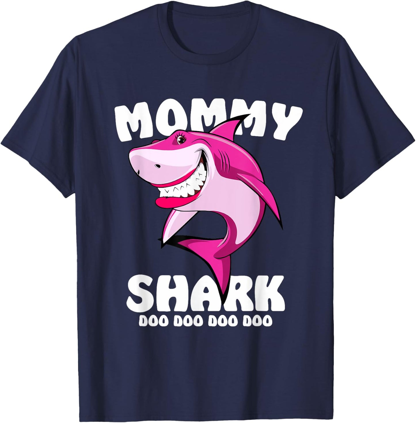 Mommy Shark Shirt Funny Mothers Day Gift Kids Mom T-Shirt - T-Shirt | Navy