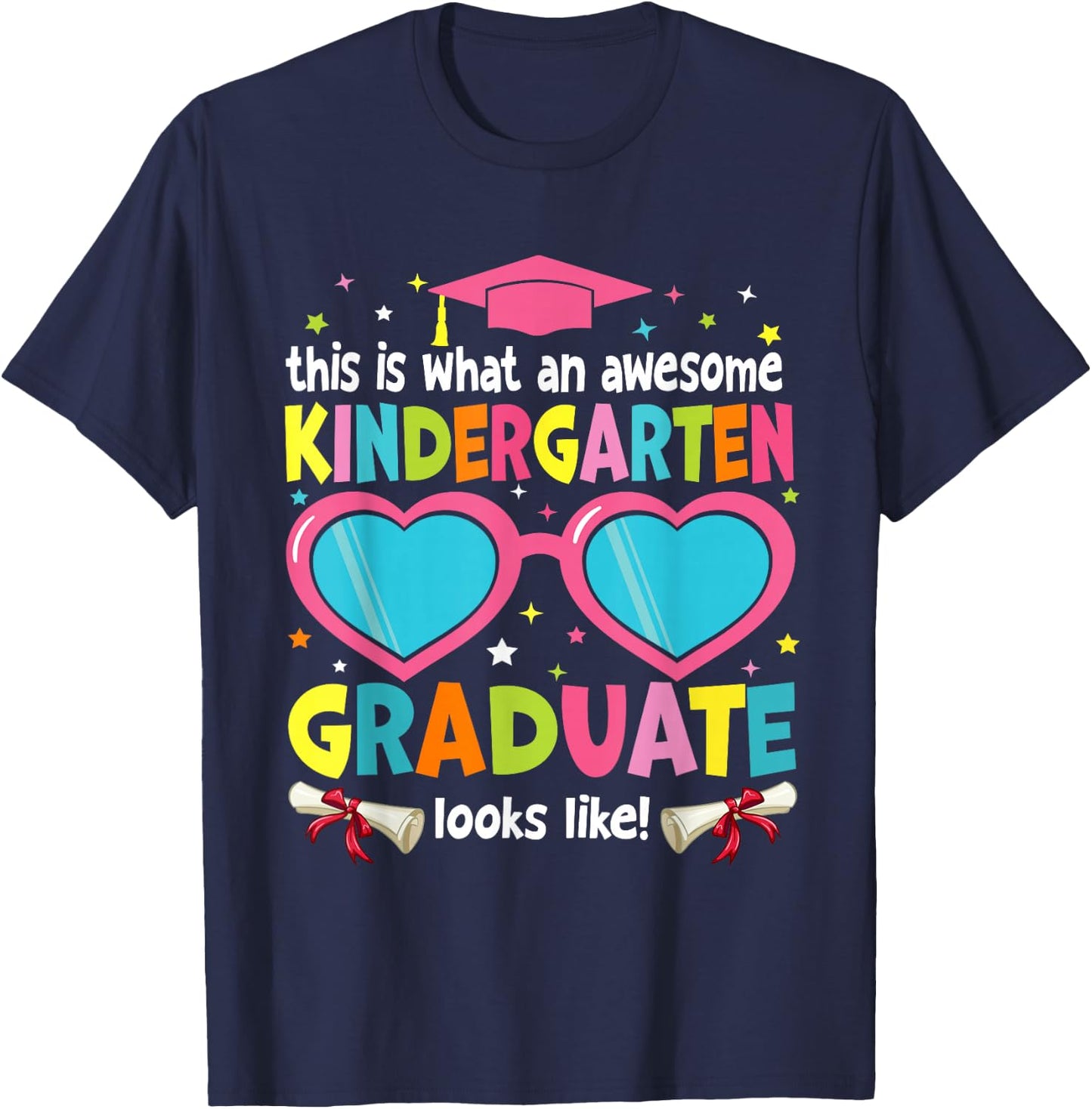 Awesome Kindergarten Graduate Looks Like 2024 Graduation T-Shirt - T-Shirt | Navy