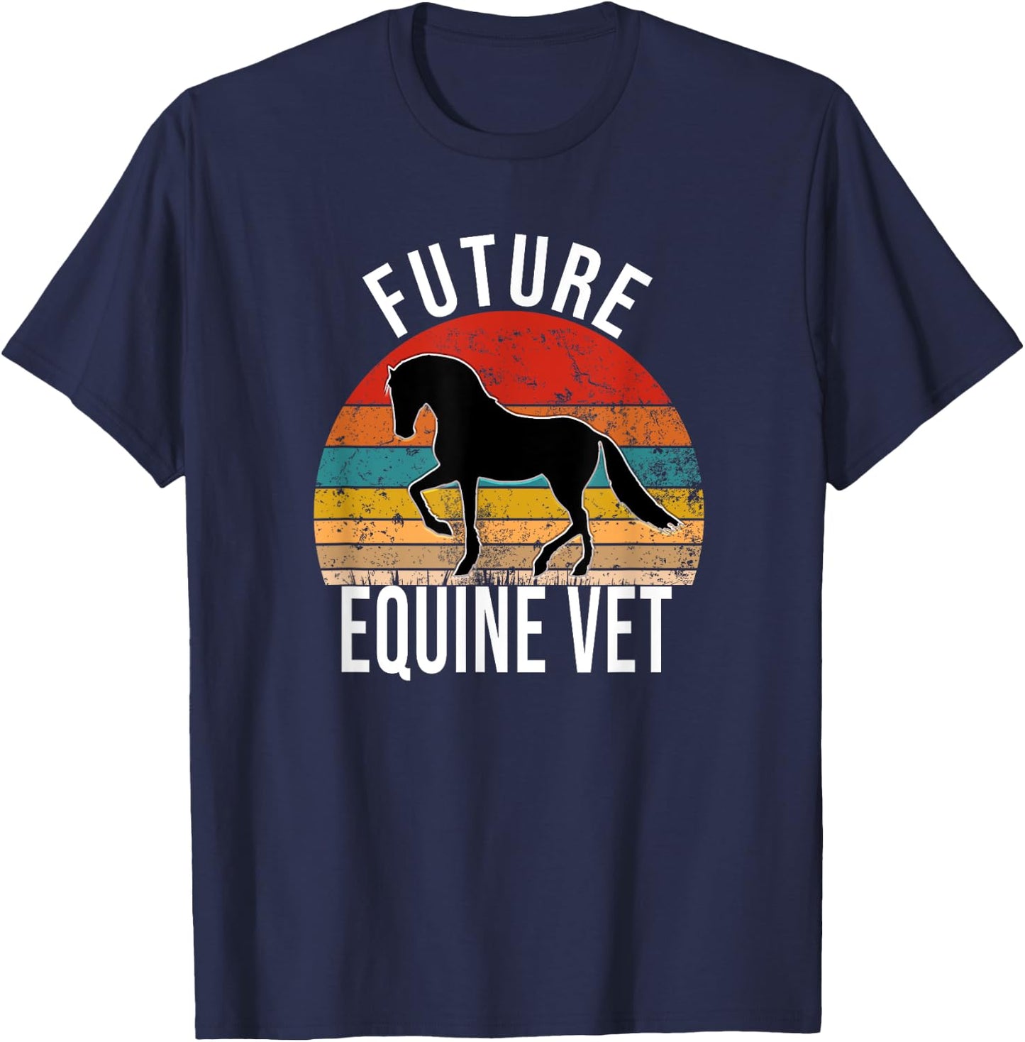 Future Equine Vet Vintage Horse Veterinarian T-Shirt - T-Shirt | Navy