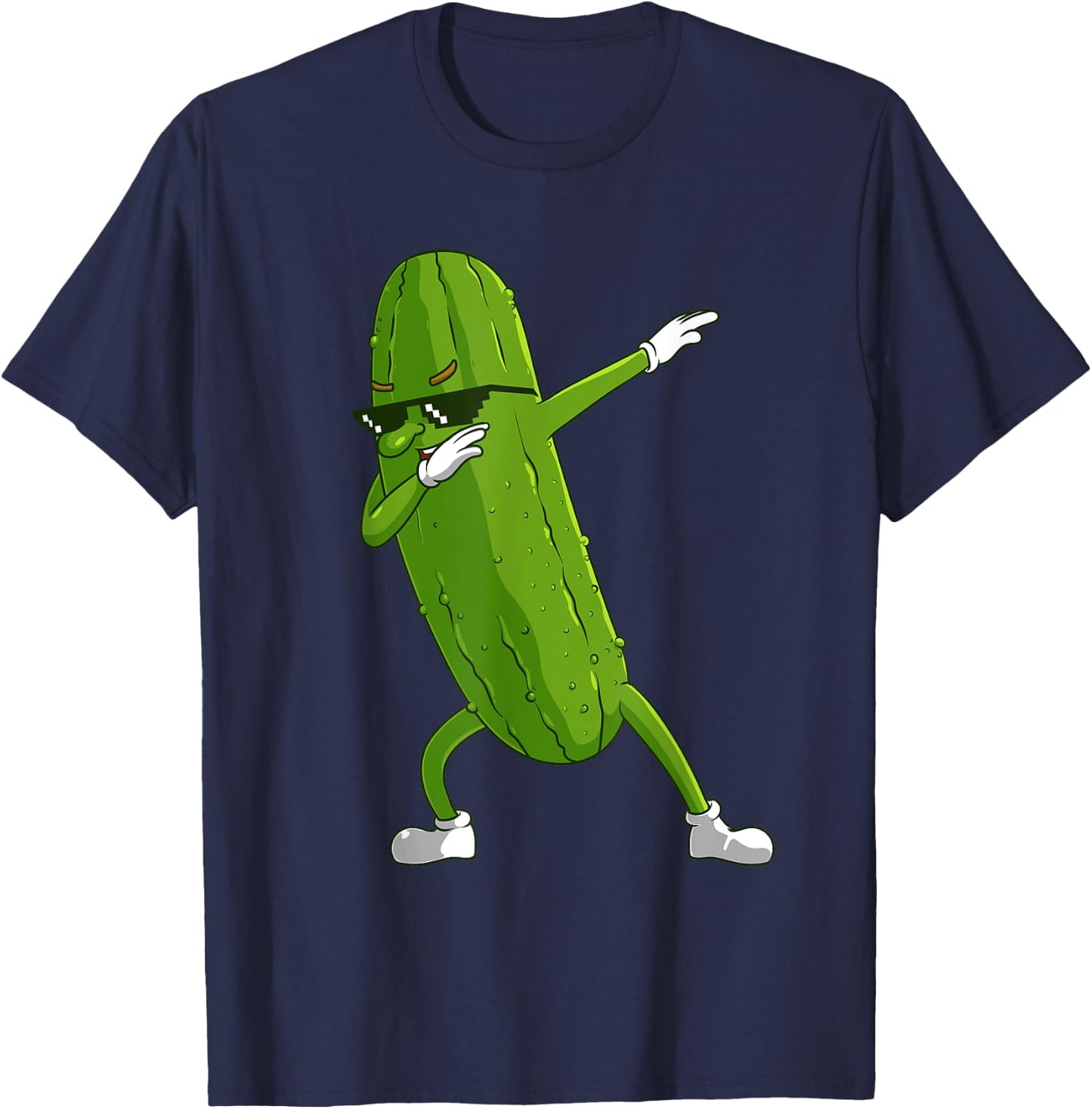 Funny Dabbing Pickle Gift | Cute Dancing Cucumber Men Women T-Shirt - T-Shirt | Navy
