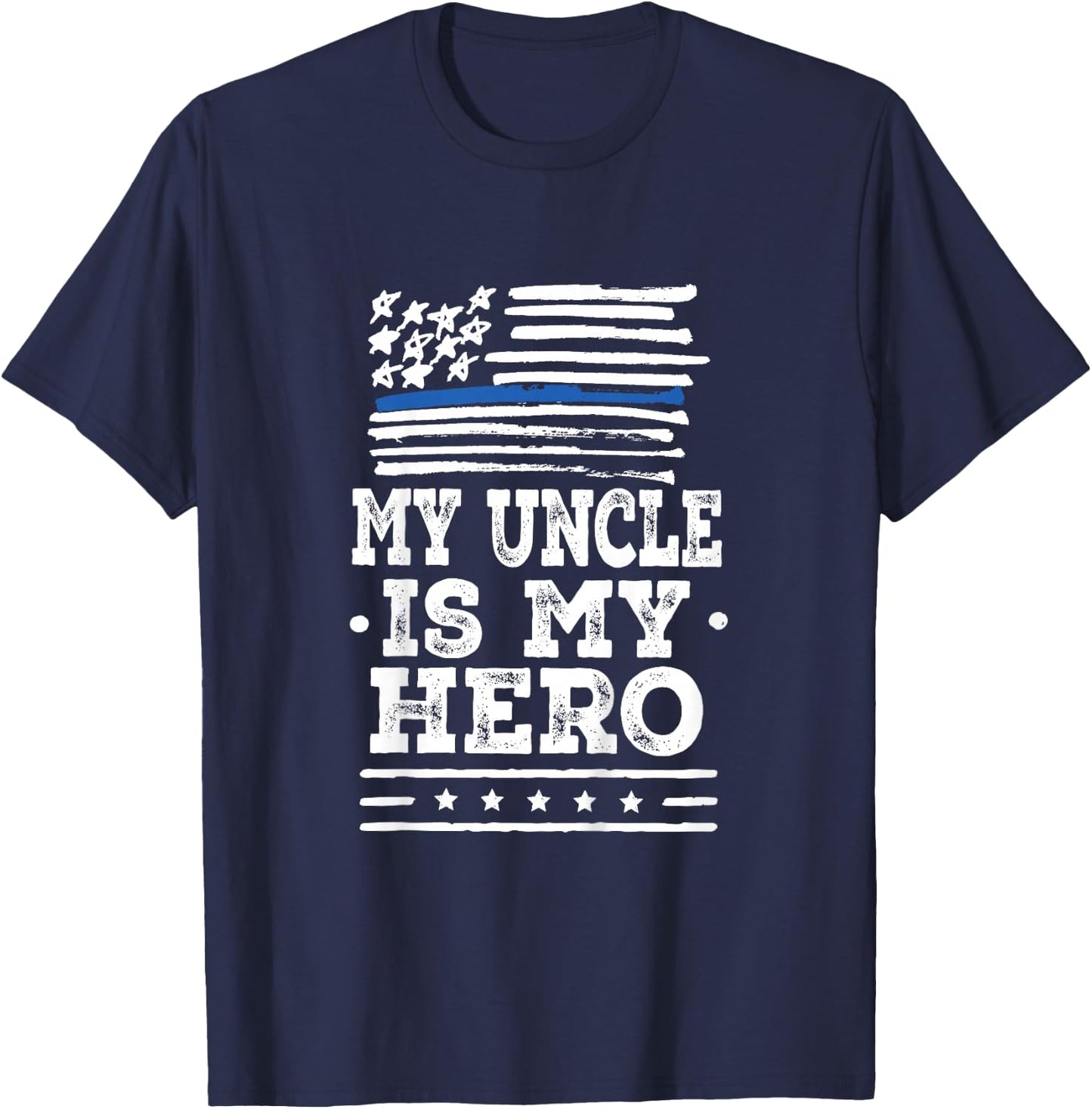 Kids Police Officer Uncle is my Hero T-Shirt - T-Shirt | Navy