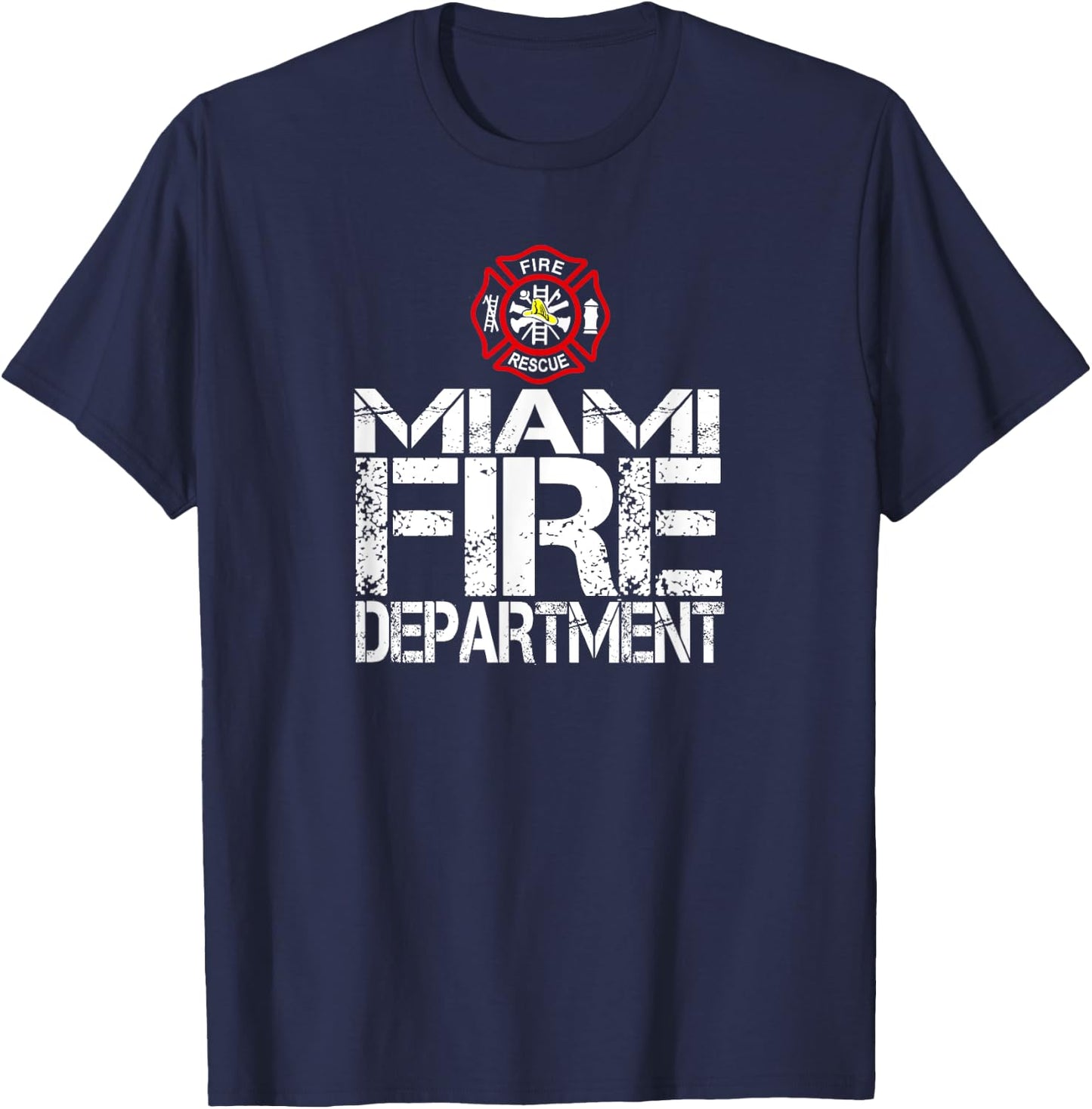 Miami Fire Dept with Florian Cross for Family Kids Adults T-Shirt - T-Shirt | Navy