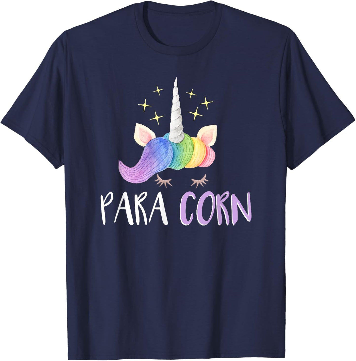 Paracorn Funny Unicorn Paraprofessional Teacher Women T-Shirt - T-Shirt | Navy