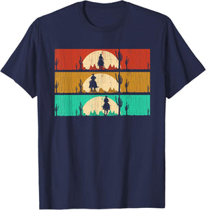 Retro Texas Rodeo Western Horseback Riding Line Dance Cowboy T-Shirt - T-Shirt | Navy