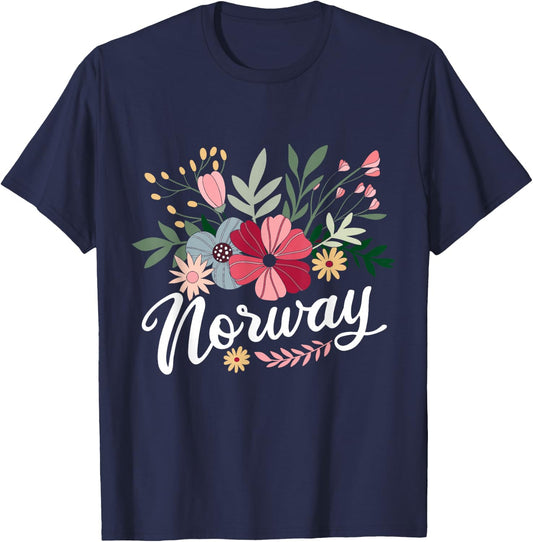 Scandinavian Country Norway Mountains Gift Norway T-Shirt - T-Shirt | Navy