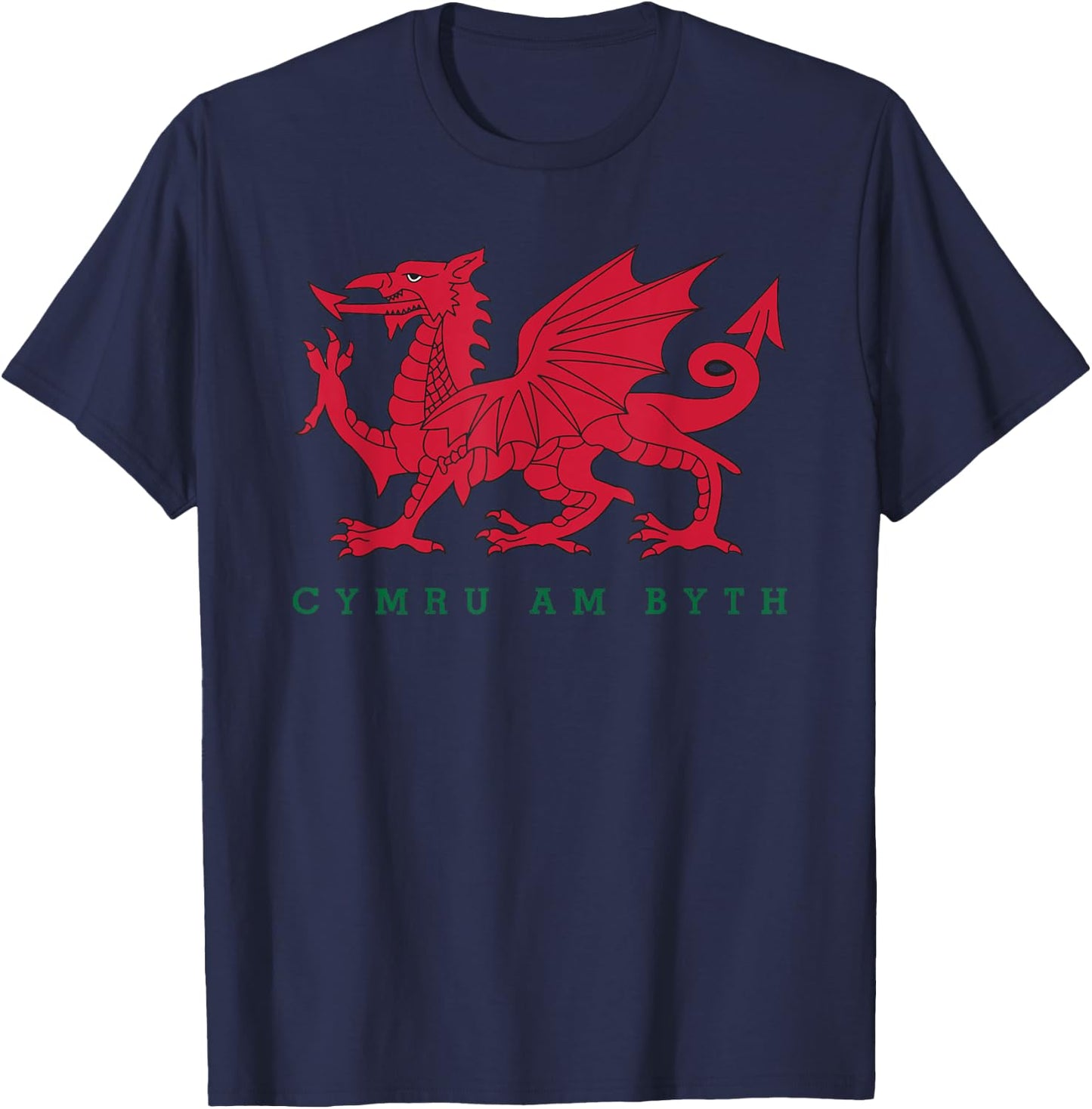 Cymru Am Byth Welsh Rugby Dragon Wales Player Pride Gifts T-Shirt - T-Shirt | Navy