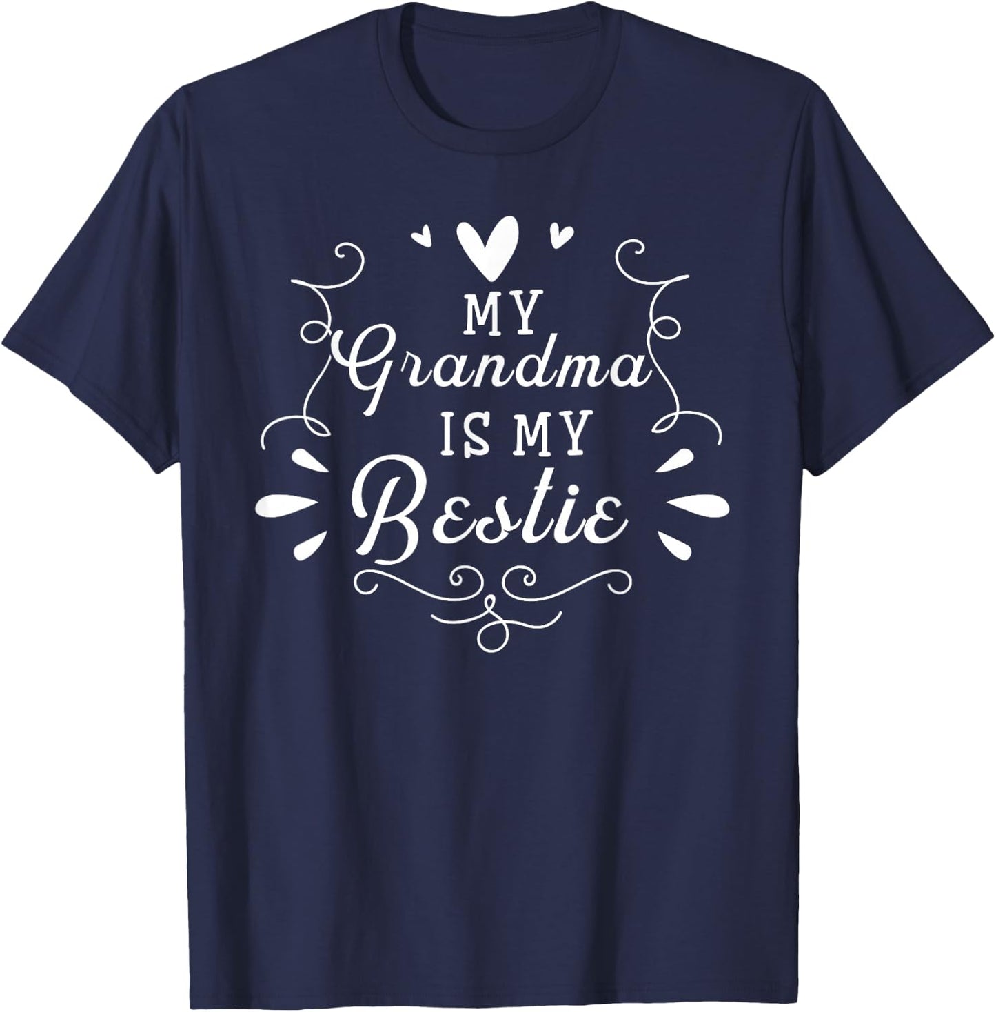 My Grandma Is My Bestie Cute Matching For Granddaughter T-Shirt - T-Shirt | Navy