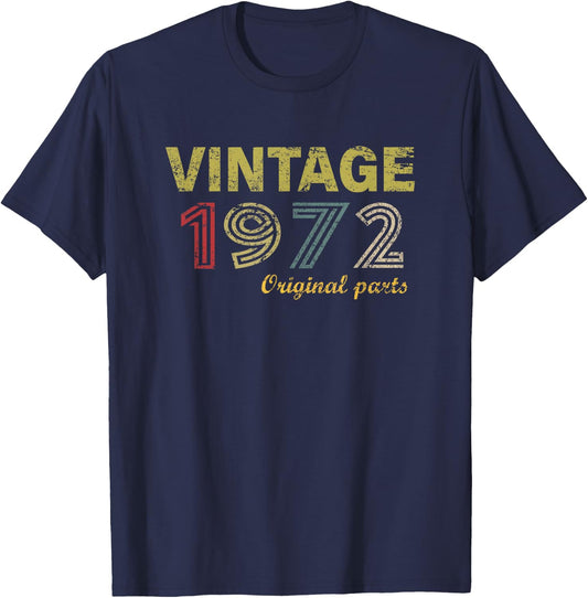 Vintage 1972 53 Year Old Bday Men Women 53rd Birthday T-Shirt - T-Shirt | Navy