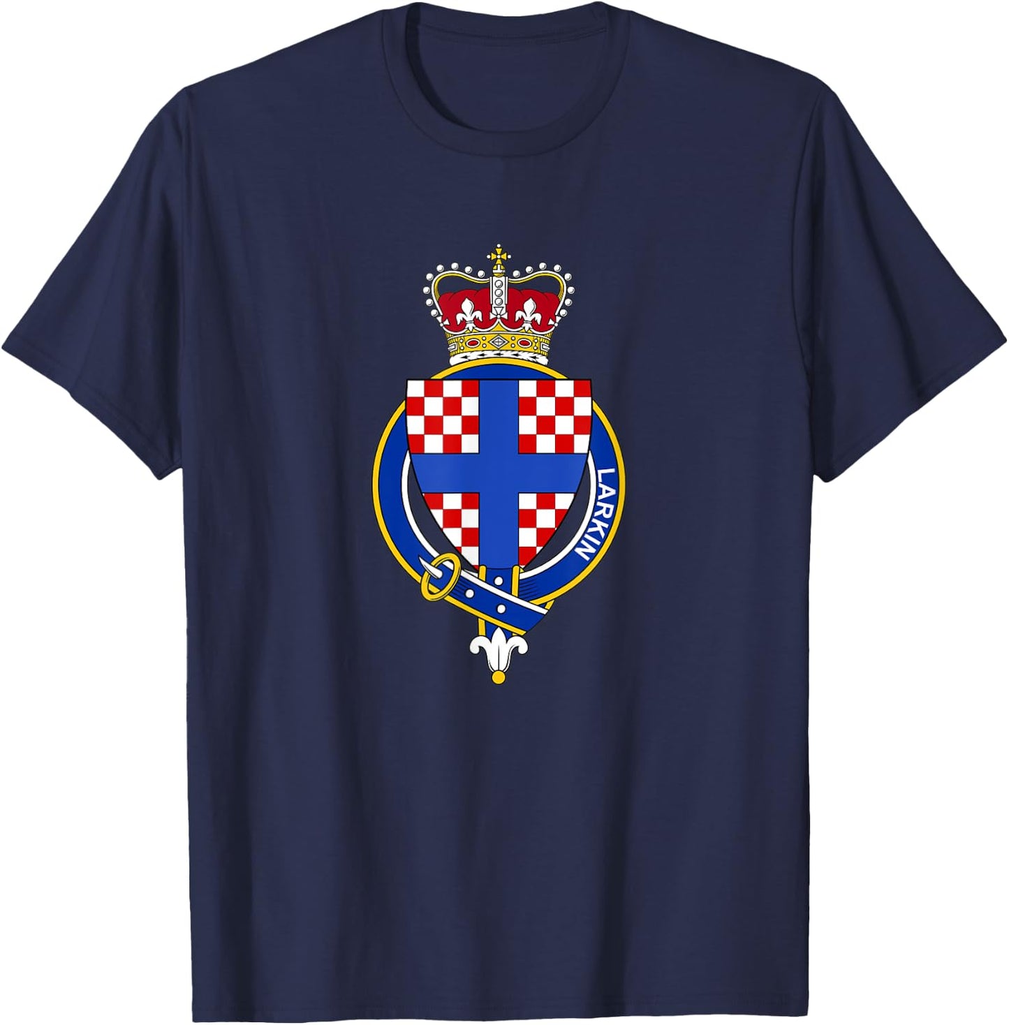Larkin Coat of Arms - Family Crest T-Shirt - T-Shirt | Navy
