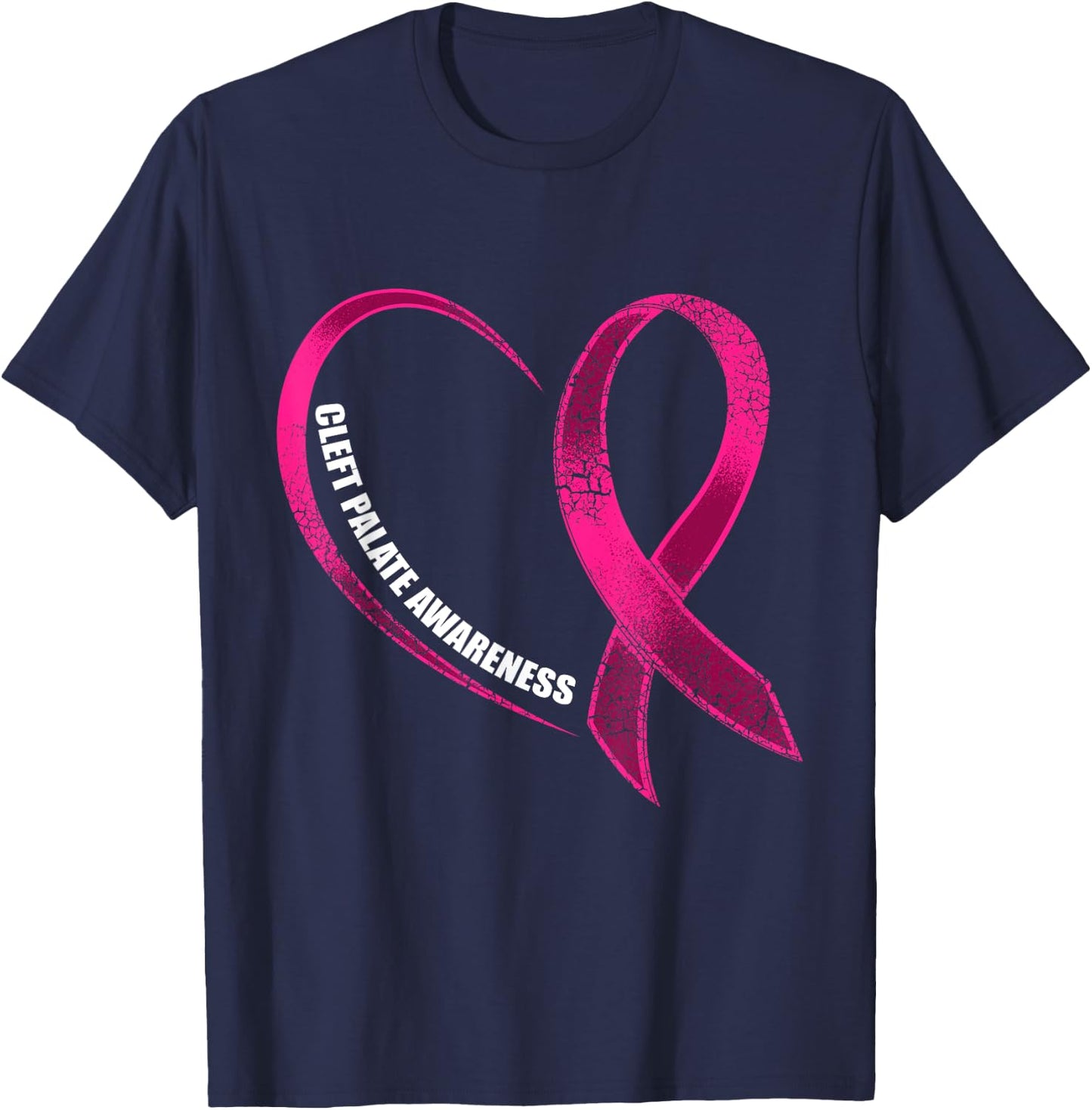 Cleft Palate Lip Heart Cleft Strong Awareness T-Shirt - T-Shirt | Navy