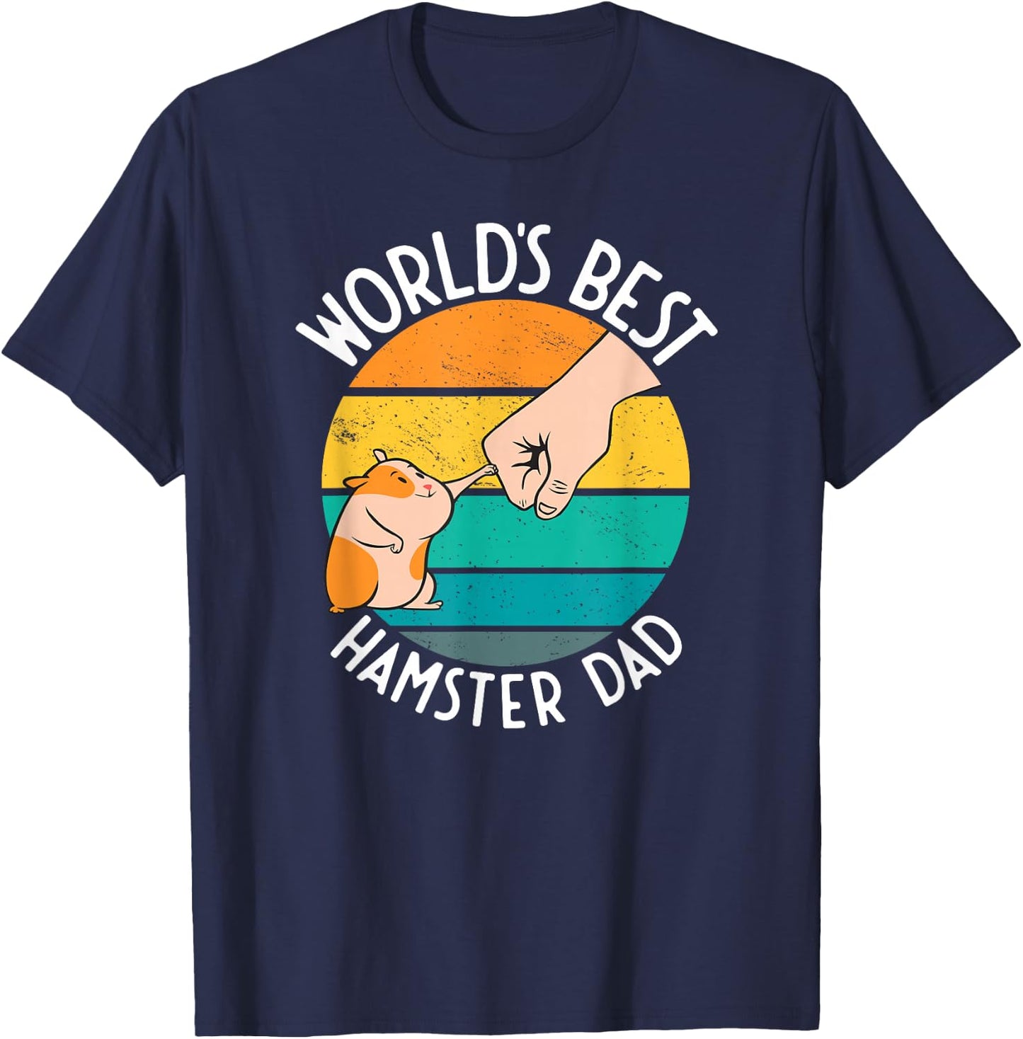 World's Best Hamster Dad Design T-Shirt - T-Shirt | Navy