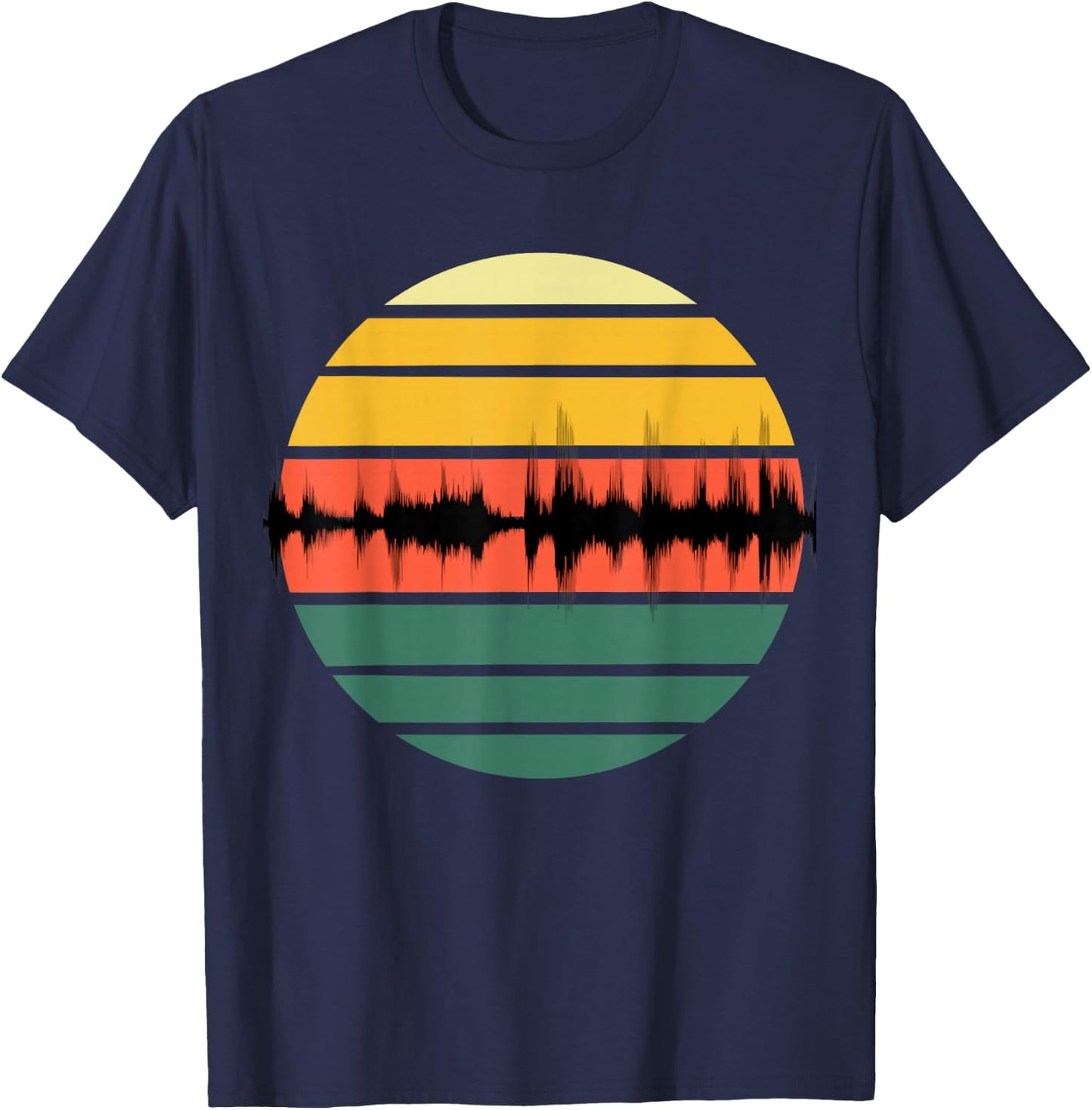 Retro Music Gift Sound Engineer Shirt Vintage Soundwave T-Shirt - T-Shirt | Navy