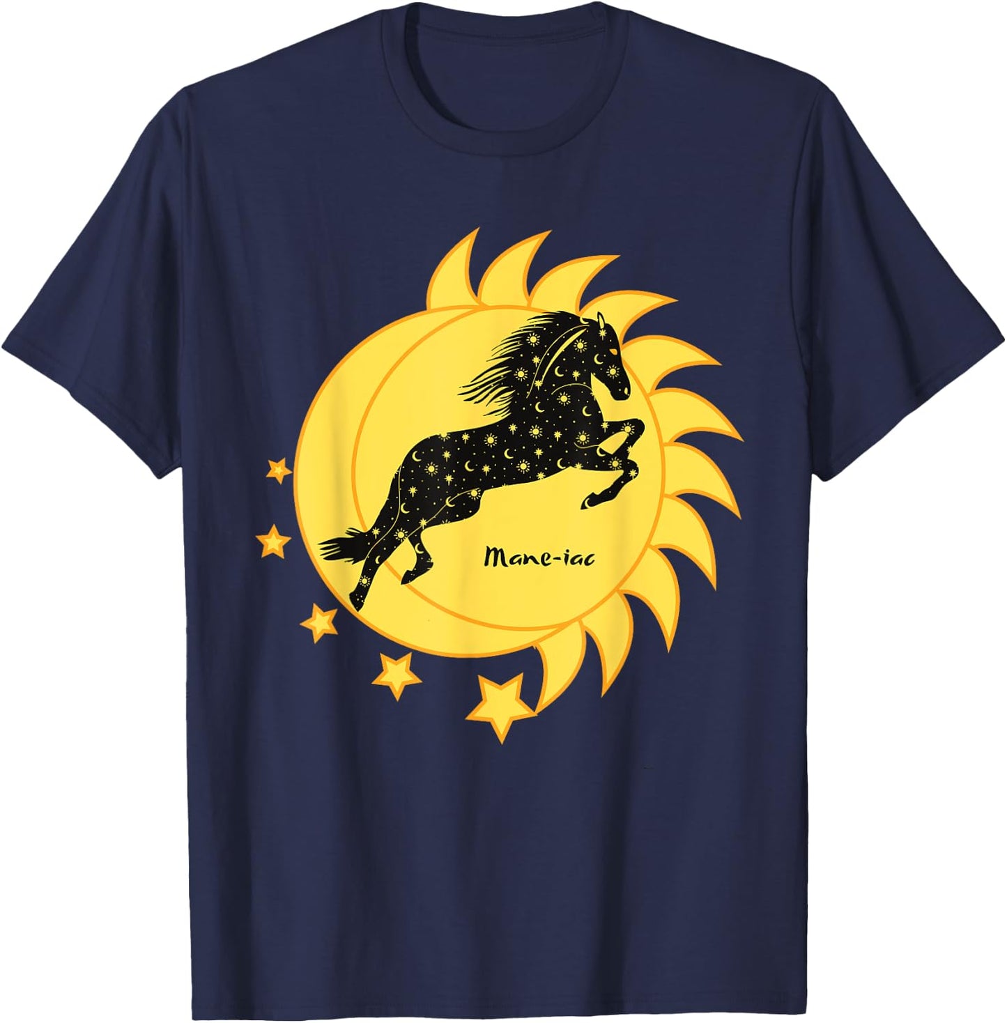 Cute Mane-iac Celestial Horse Dancer Girls Graphic T-Shirt - T-Shirt | Navy