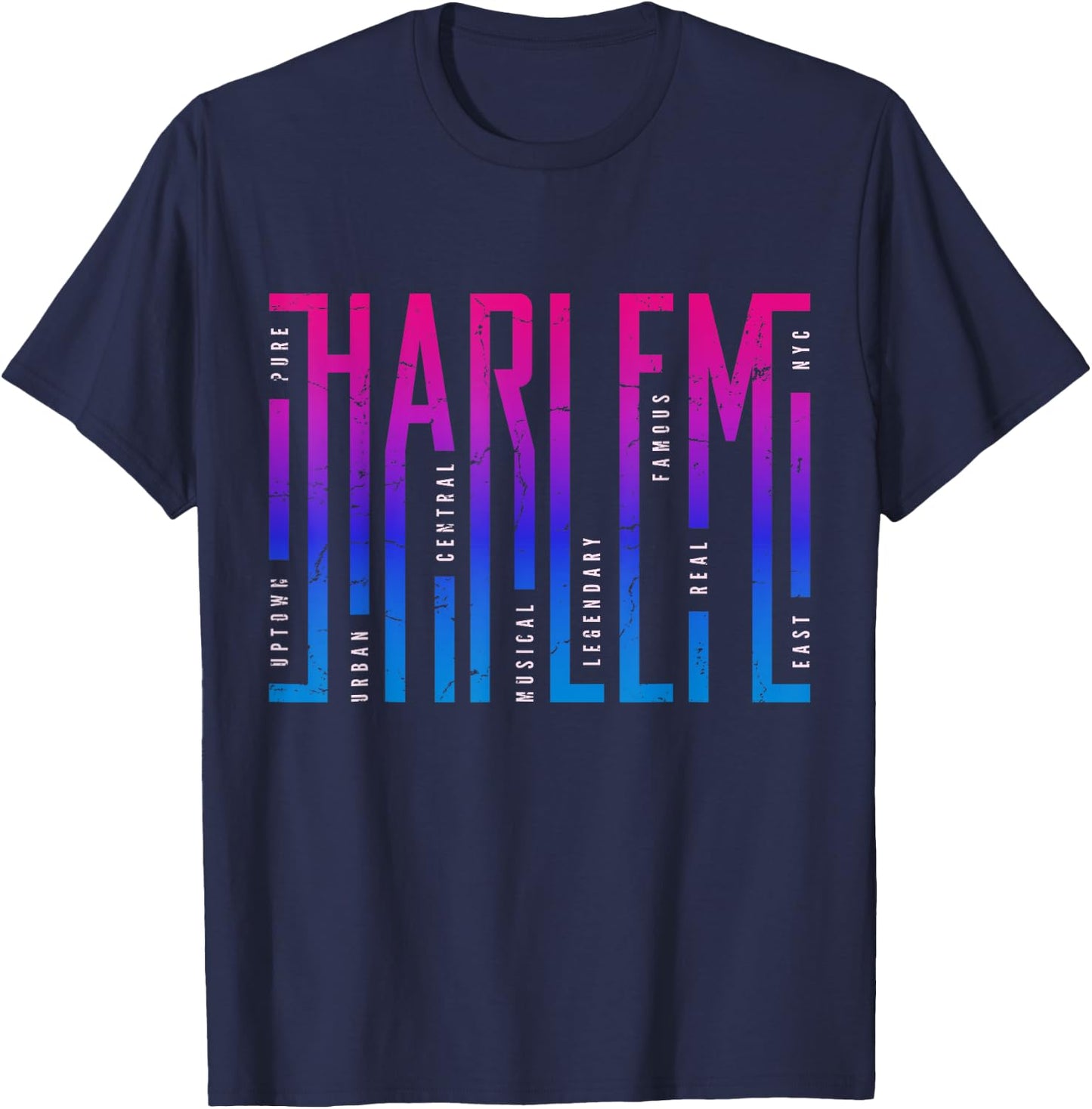Cool Harlem New York Novelty Graphic & Cool Designs T-Shirt - T-Shirt | Navy