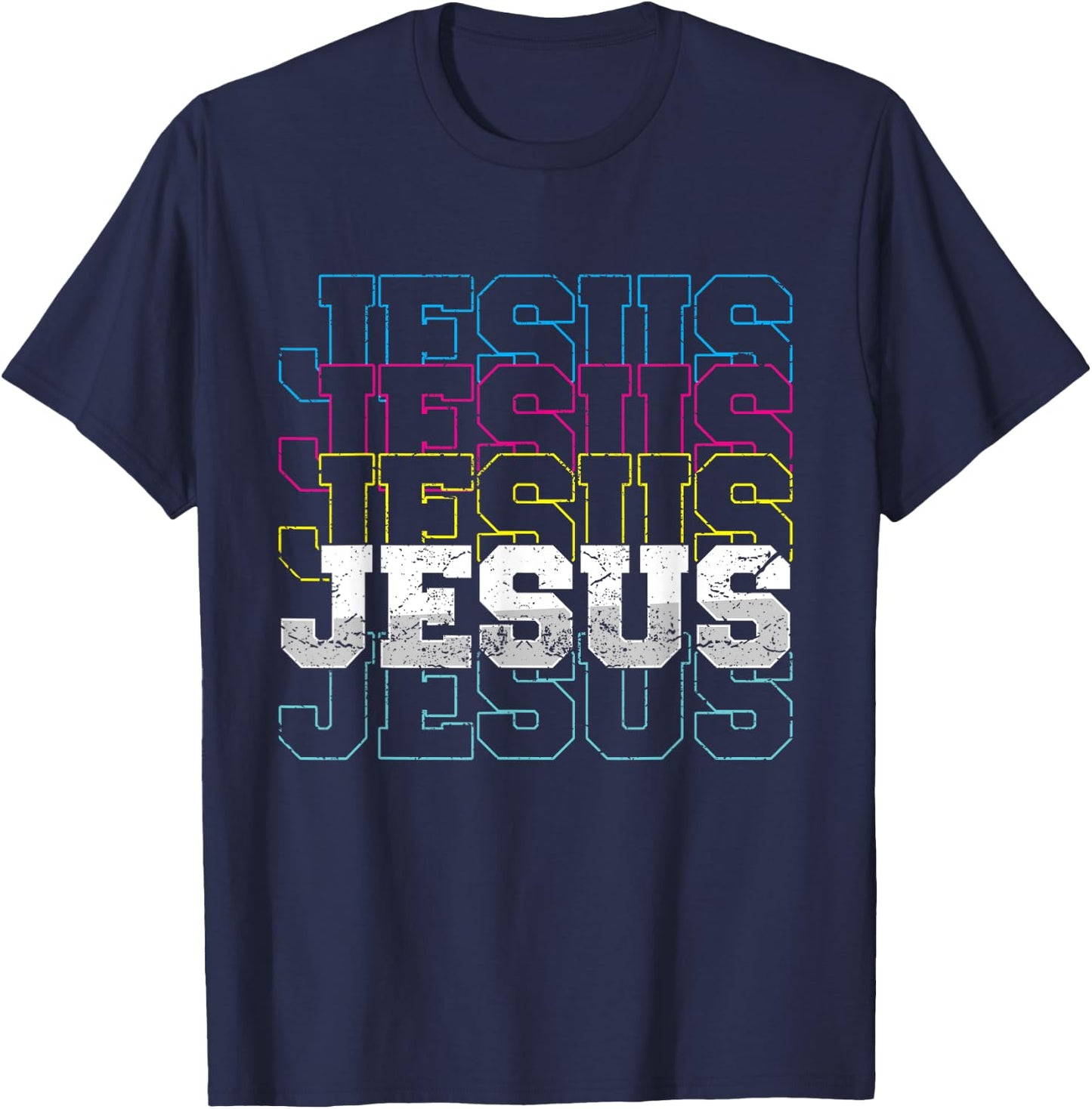 Jesus Christ Religion Christian Faith Prayer Church Gift T-Shirt - T-Shirt | Navy