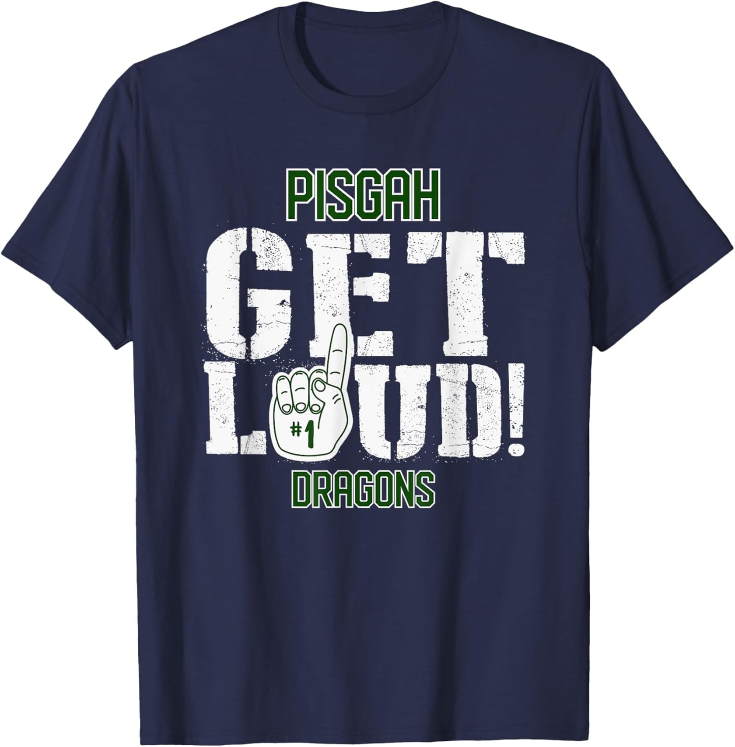 Pisgah High School GET LOUD Dragons T-Shirt - T-Shirt | Navy