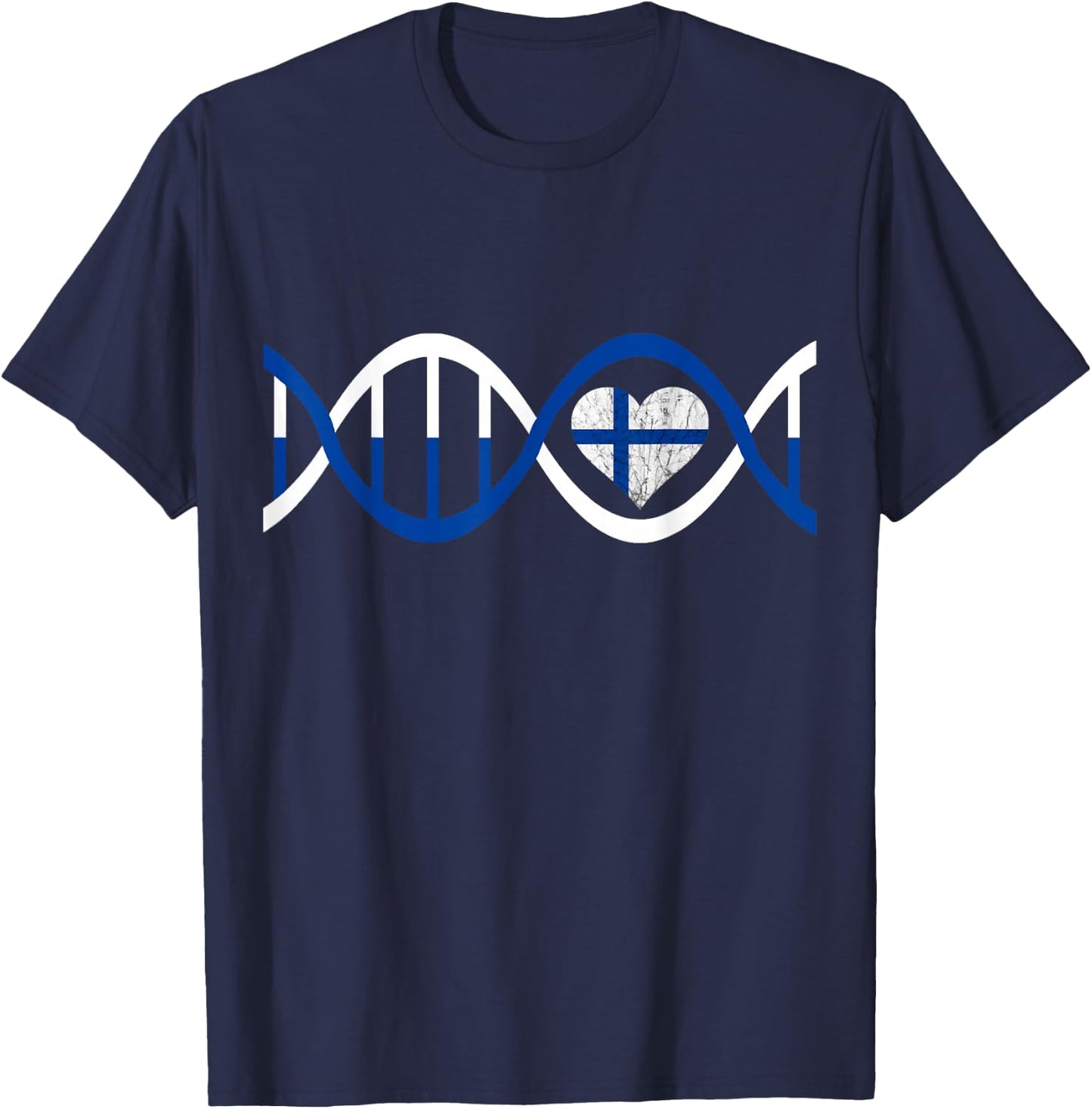 Finland DNA Strand Fins Genetics Sisu Finnish Roots T-Shirt - T-Shirt | Navy