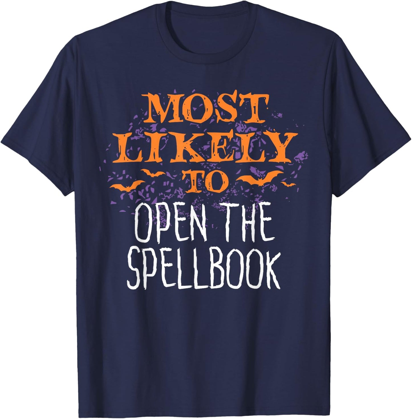 Most Likely To Halloween Open The Spellbook T-Shirt - T-Shirt | Navy