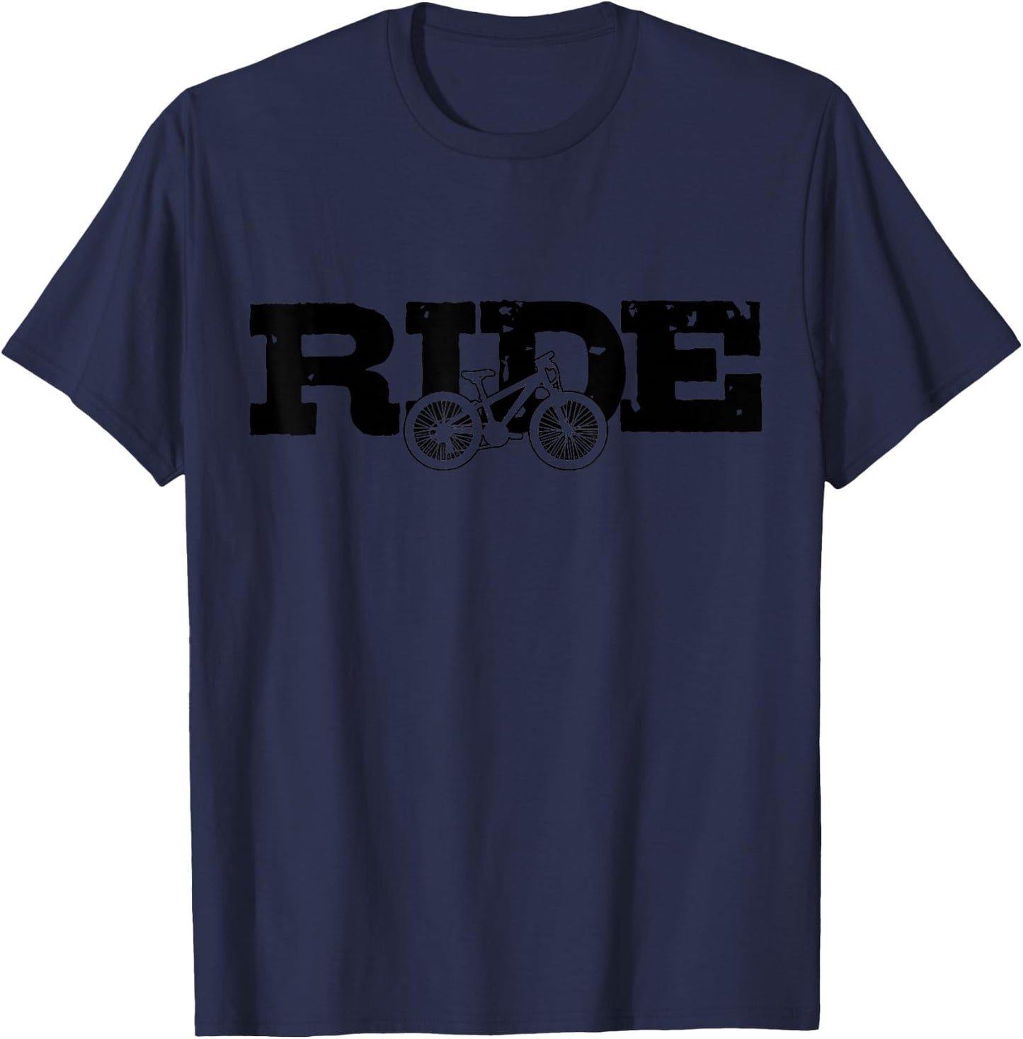 Mountain Bike RIDE MTB Mountain Biking Cycling Biker Gift T-Shirt - T-Shirt | Navy