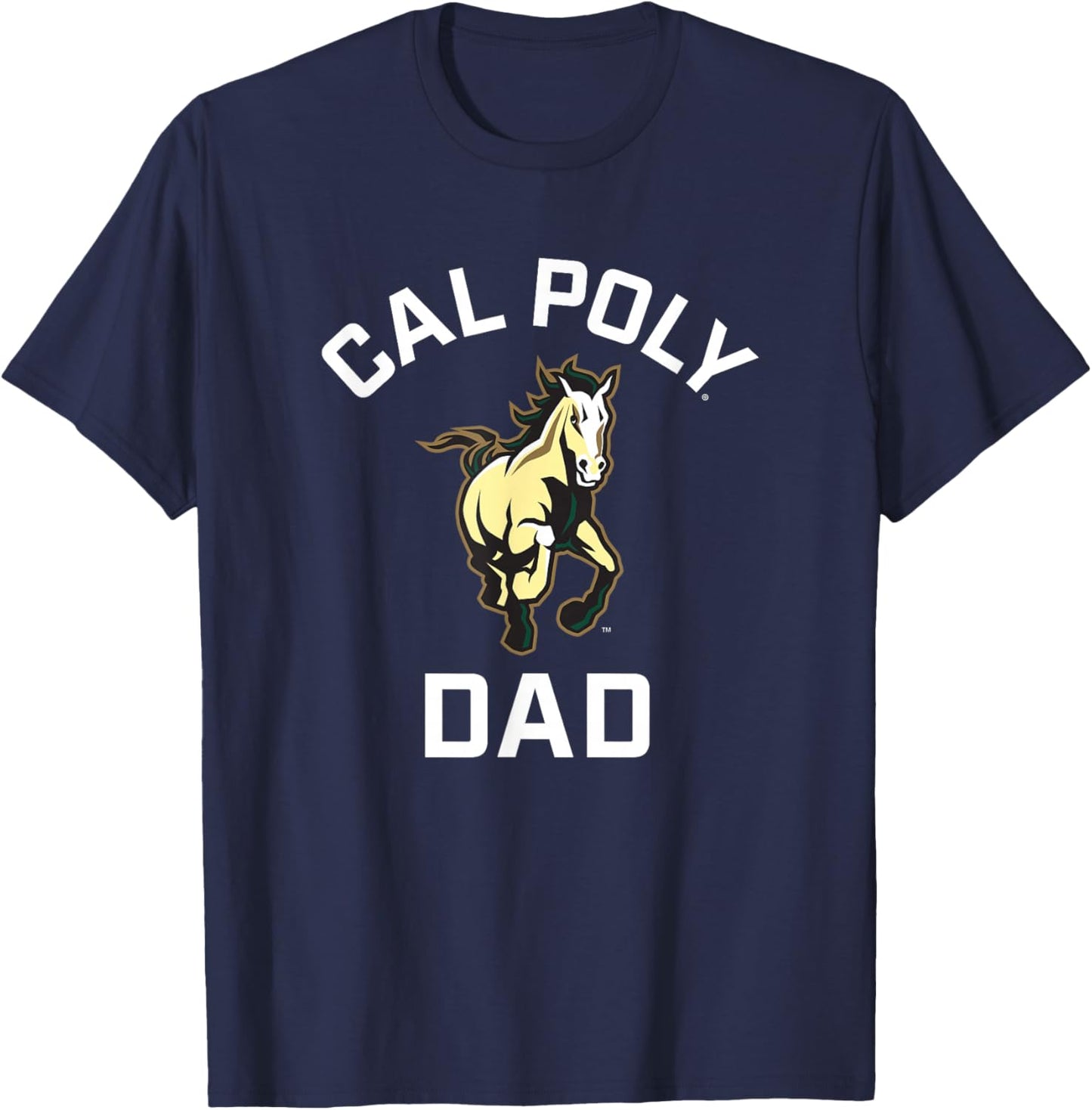 Cal Poly Mustangs Arched Dad T-Shirt - T-Shirt | Navy