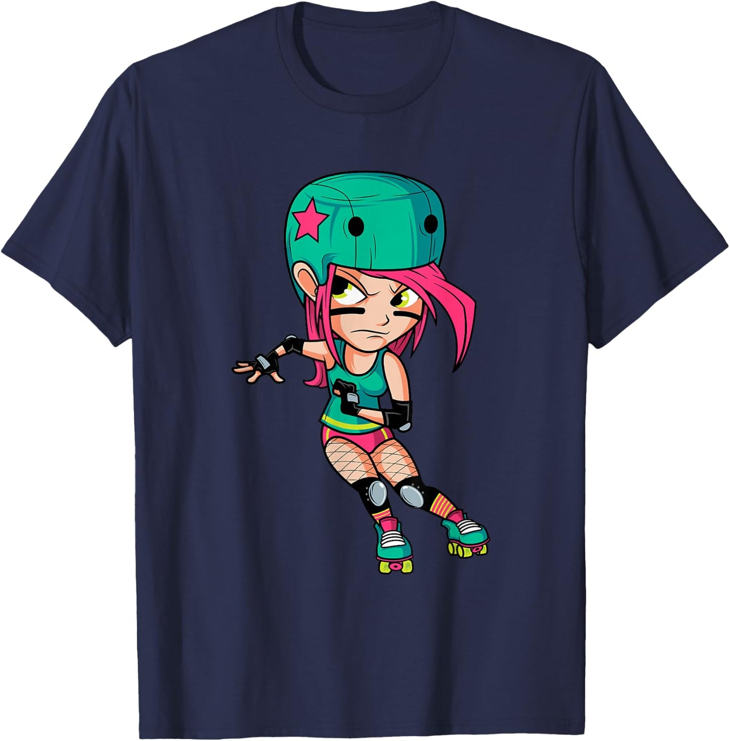 Funny Roller Derby Girl 70s 80s Skating Skater Women Gifts T-Shirt - T-Shirt | Navy