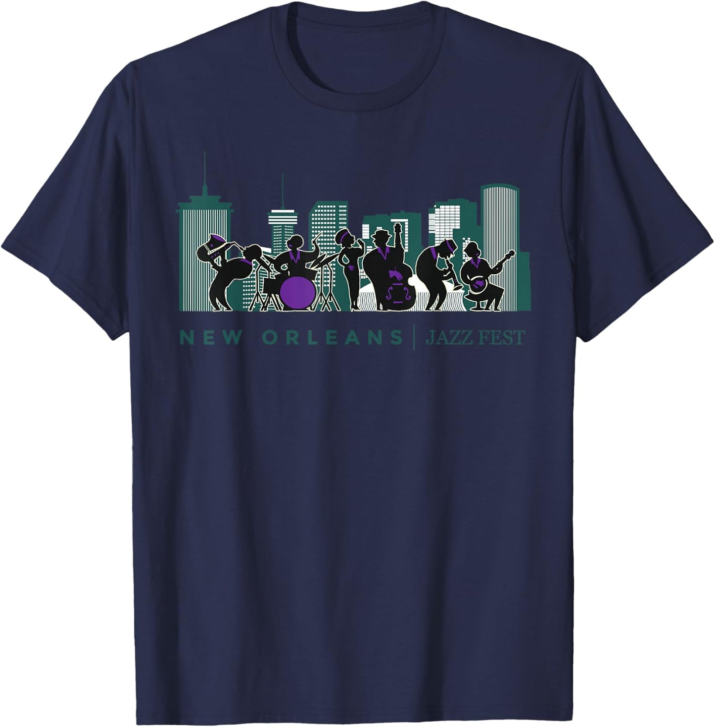 Jazz Music New Orleans Fest Jazz Festival Souvenir T-Shirt - T-Shirt | Navy