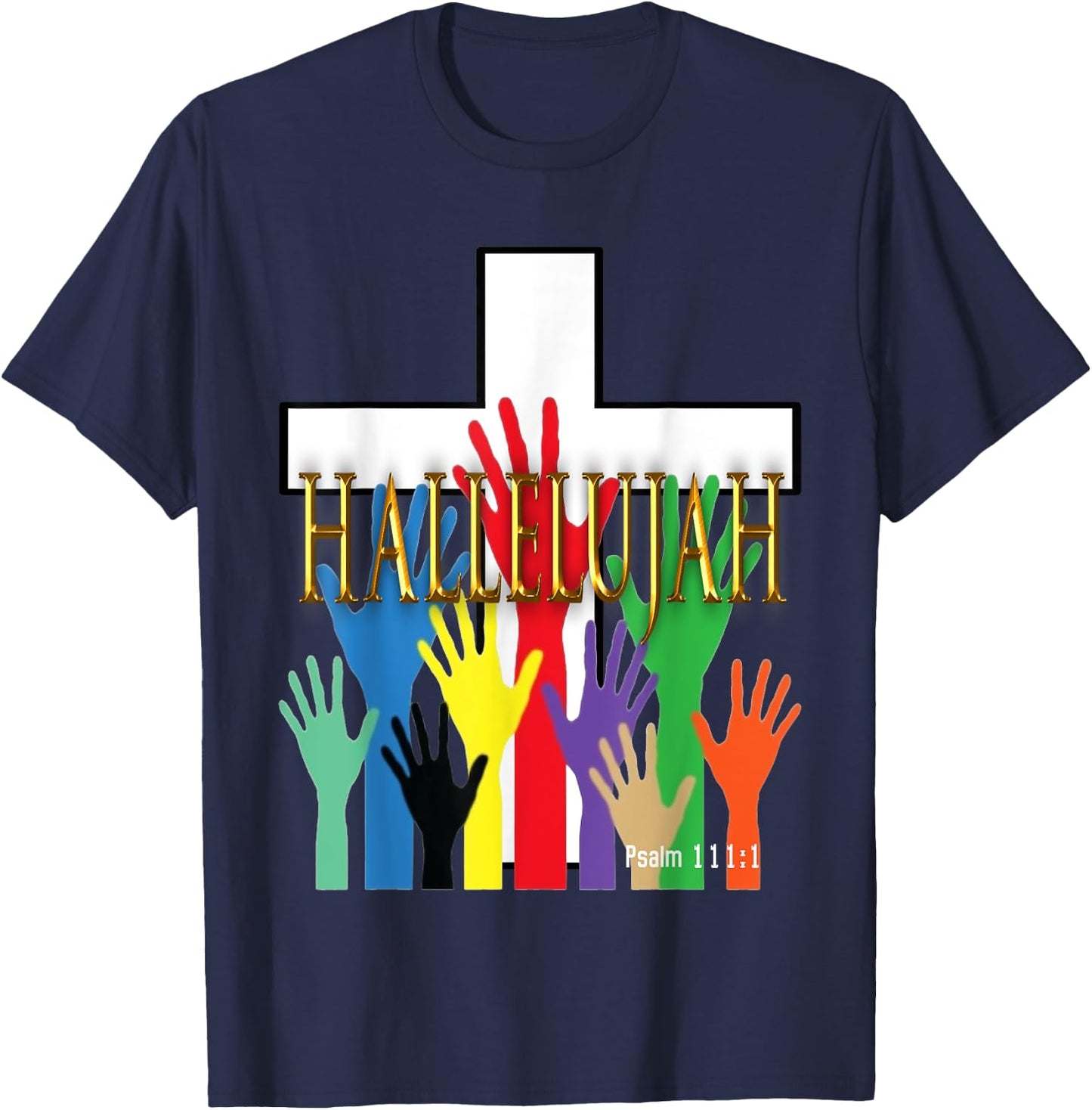 Hallelujah Religious T-Shirt - T-Shirt | Navy