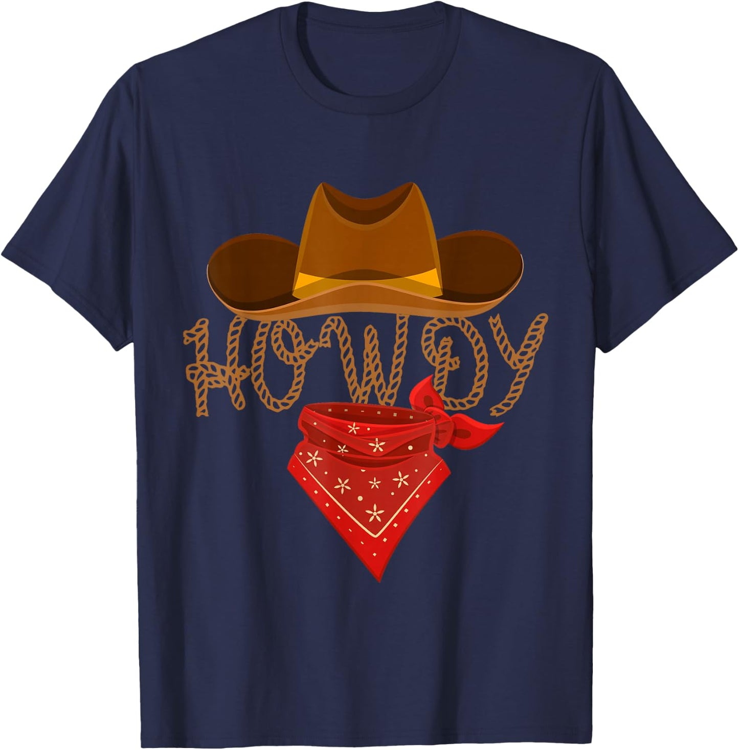 Distressed Howdy Cowboy T-Shirt - T-Shirt | Navy