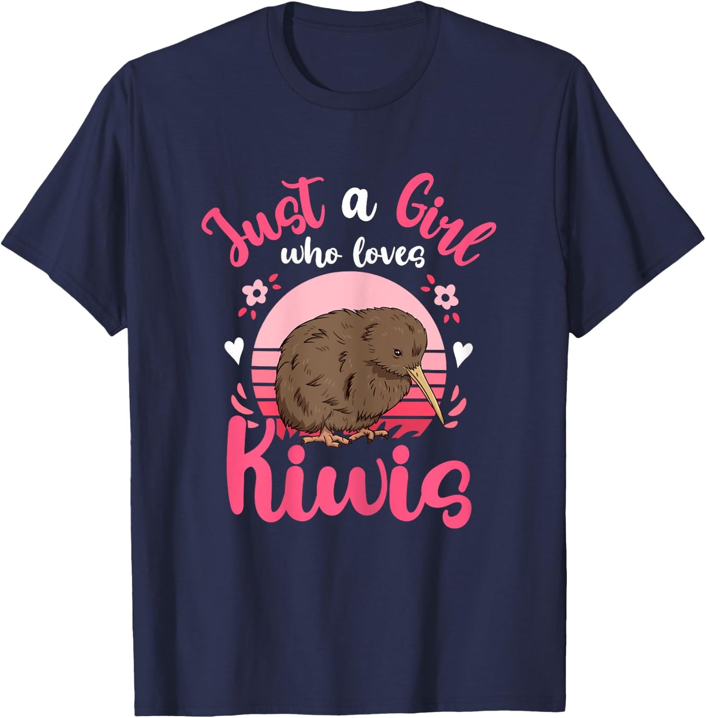 Kiwi Birds Just a Girl Who Loves Kiwis T-Shirt - T-Shirt | Navy