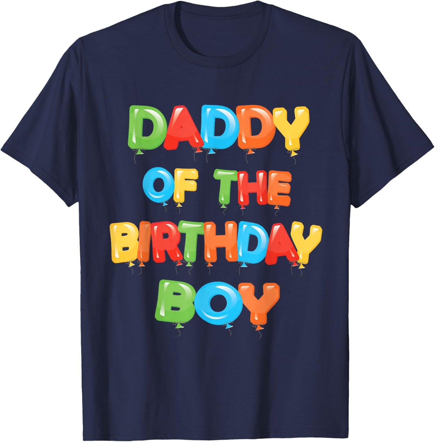 Daddy of The Birthday Boy Balloon Boys Party Small T-Shirt - T-Shirt | Navy