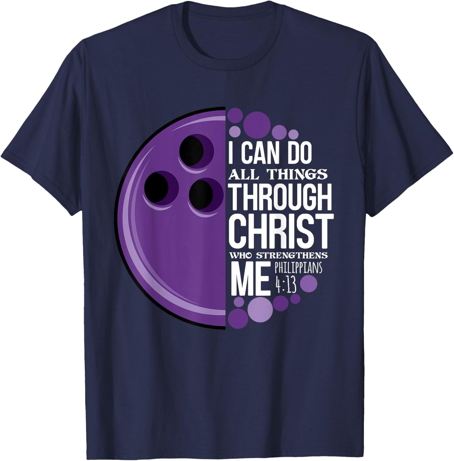 Christian Bowling Funny Personalized Team Gift Women T-Shirt - T-Shirt | Navy