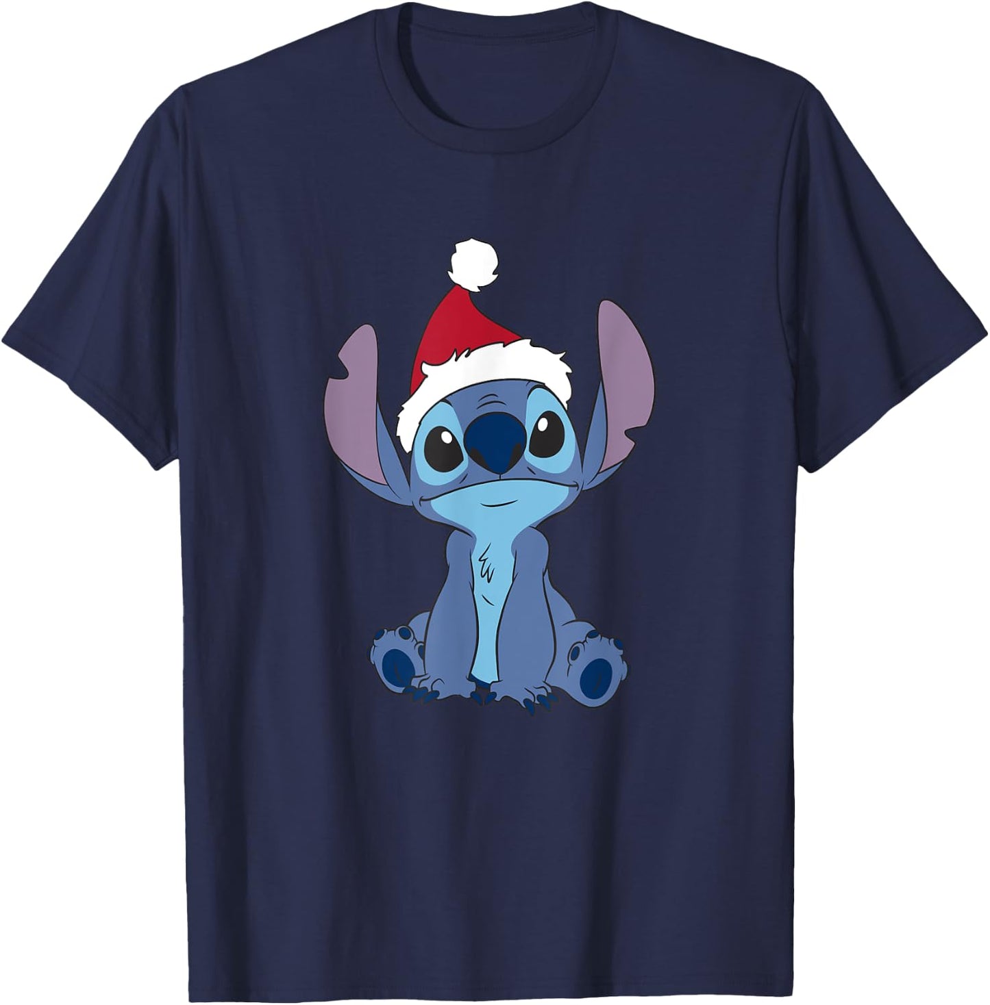 Disney Lilo & Stitch Christmas Innocent Looking Santa's Hat T-Shirt - T-Shirt | Navy