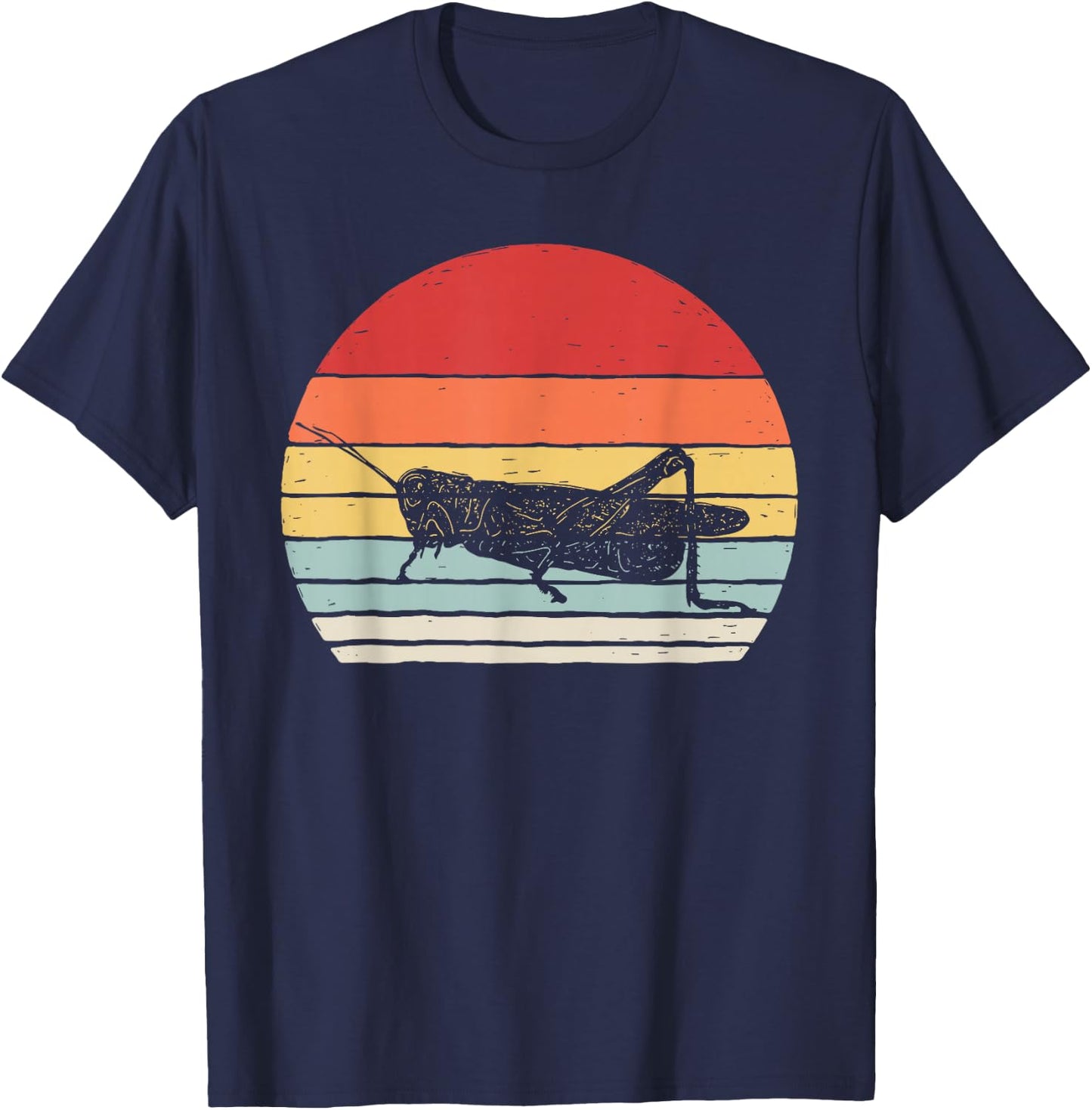 Vintage Retro Grasshopper Insect T-Shirt - T-Shirt | Navy