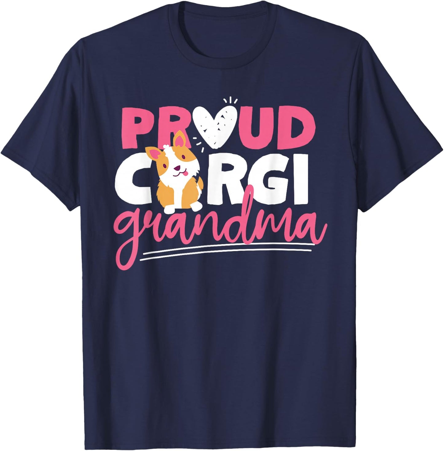 Proud Corgi Grandma T-Shirt - T-Shirt | Navy
