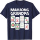 Funny Mahjong Gift Grandpa Dad Men Tile Game Lover Players T-Shirt - T-Shirt | Navy