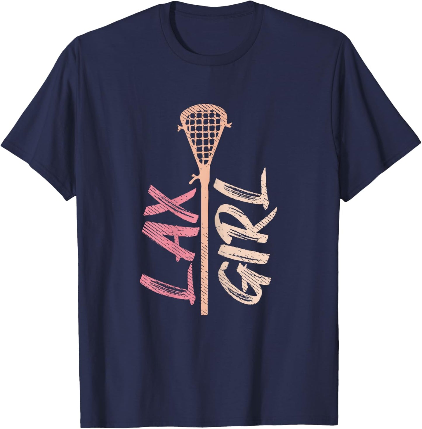 Lacrosse Stick Lax Girl Player Mom Goalie Wife Women Gift T-Shirt - T-Shirt | Navy