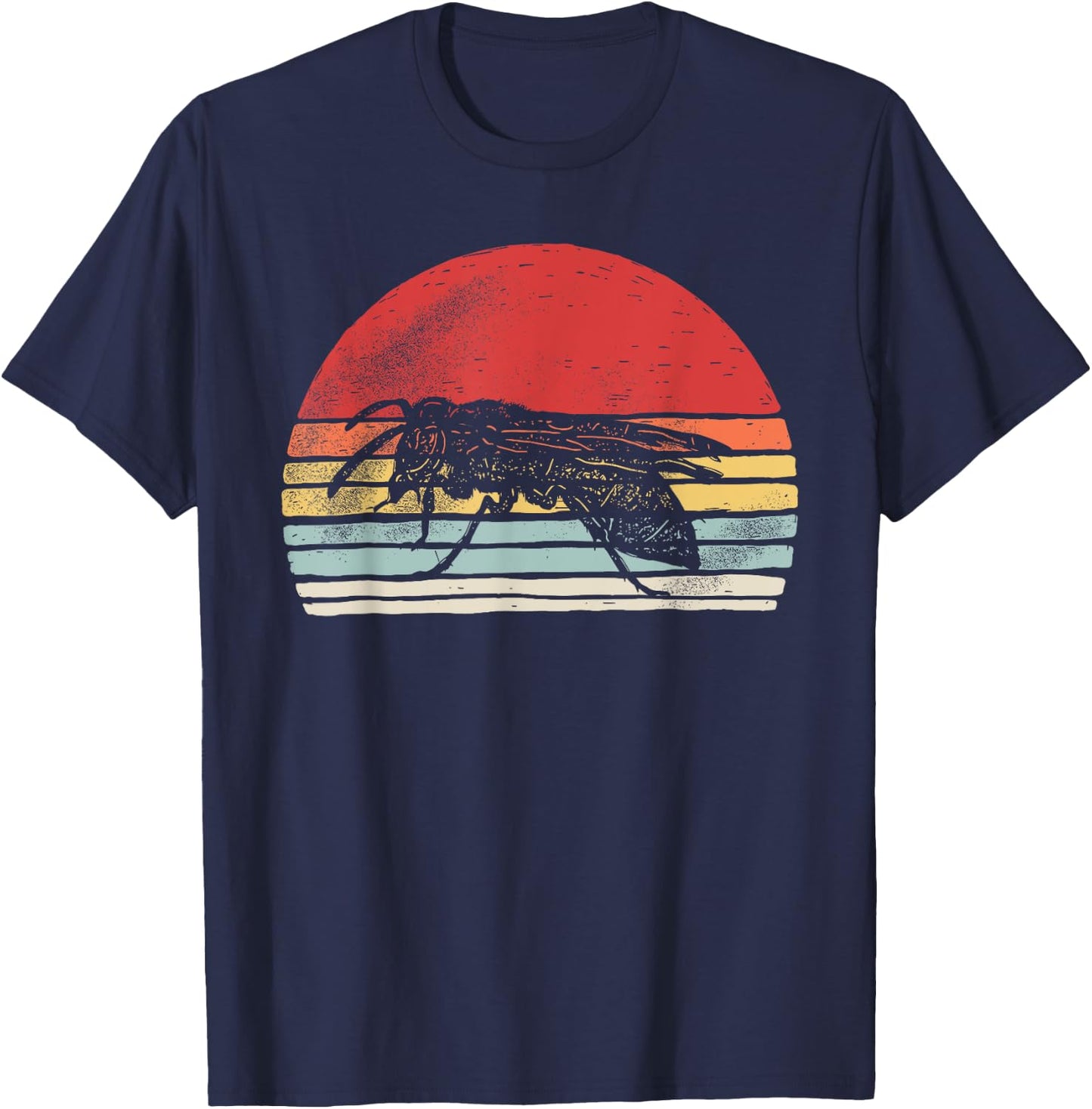 Vintage Retro Wasp Insect T-Shirt - T-Shirt | Navy